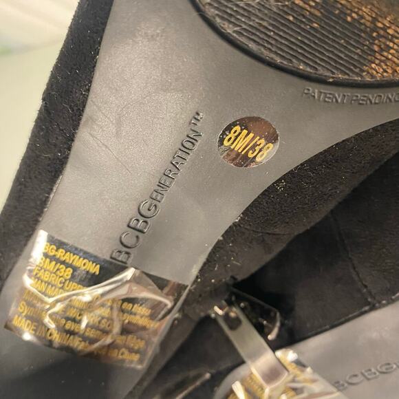 NEW BCBGeneration Black Knee High Heeled Boots Mario Faux Suede Slouchy Size 8 - Picture 11 of 14